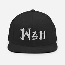 Load image into Gallery viewer, Wah - White Embroidered Snapback Hat