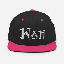 Load image into Gallery viewer, Wah - White Embroidered Snapback Hat