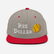 Load image into Gallery viewer, Rez Baller - Softball Embroidered Snapback Hat