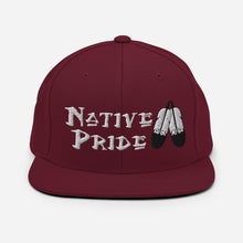 Load image into Gallery viewer, Native Pride / Feathers - White Double Feather Embroidered Snapback Hat