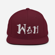 Load image into Gallery viewer, Wah - White Embroidered Snapback Hat