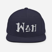 Load image into Gallery viewer, Wah - White Embroidered Snapback Hat