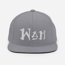 Load image into Gallery viewer, Wah - White Embroidered Snapback Hat