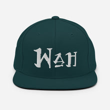 Load image into Gallery viewer, Wah - White Embroidered Snapback Hat
