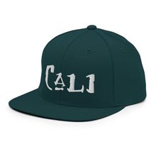Load image into Gallery viewer, Cali / White Embroidered Snapback Hat