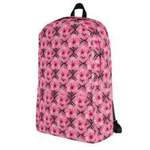 Load image into Gallery viewer, Pink / Black Hibiscus Native Floral Print Backpack
