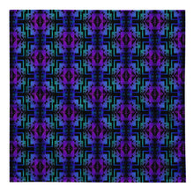 Load image into Gallery viewer, Teal / Purple / Black Native Blanket Print Bandana
