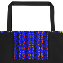 Load image into Gallery viewer, Blue / Fire Color Native Blanket Print All-Over Print Large Tote Bag
