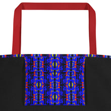 Load image into Gallery viewer, Blue / Fire Color Native Blanket Print All-Over Print Large Tote Bag
