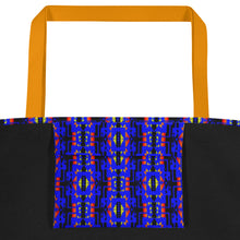 Load image into Gallery viewer, Blue / Fire Color Native Blanket Print All-Over Print Large Tote Bag
