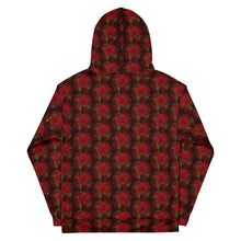 Load image into Gallery viewer, Black / Red Rose Native Floral Print Unisex Hoodie
