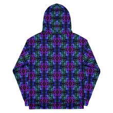 Load image into Gallery viewer, Purple / Teal Gradient Native Blanket Print Unisex Hoodie
