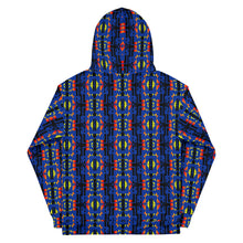 Load image into Gallery viewer, Navy Blue / Fire Color Native Blanket Print Unisex Hoodie
