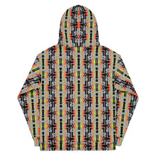 Load image into Gallery viewer, Grey / Fire Color / Black Native Blanket Print Unisex Hoodie
