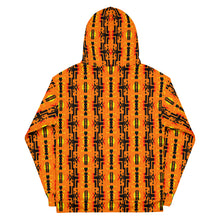 Load image into Gallery viewer, Orange / Fire Color / Black Native Blanket Print Unisex Hoodie
