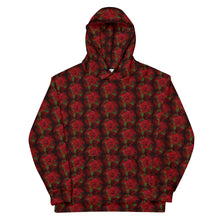 Load image into Gallery viewer, Black / Red Rose Native Floral Print Unisex Hoodie
