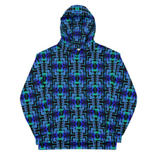 Load image into Gallery viewer, Blue / Lime Green Gradient Native Blanket Print Unisex Hoodie
