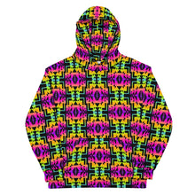 Load image into Gallery viewer, Neon Rainbow Gradient Native Blanket Print Unisex Hoodie
