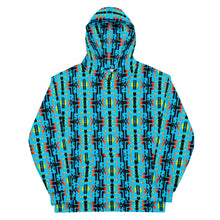 Load image into Gallery viewer, Sky Blue / Fire Color/ Black Blanket  Print Unisex Hoodie
