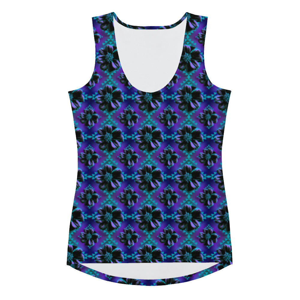 Purple / Turquoise/ Black Native Floral Tank Top