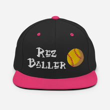 Load image into Gallery viewer, Rez Baller - Softball Embroidered Snapback Hat
