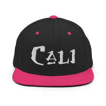 Load image into Gallery viewer, Cali / White Embroidered Snapback Hat
