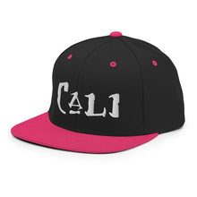 Load image into Gallery viewer, Cali / White Embroidered Snapback Hat
