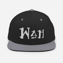 Load image into Gallery viewer, Wah - White Embroidered Snapback Hat
