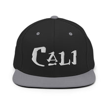 Load image into Gallery viewer, Cali / White Embroidered Snapback Hat
