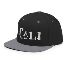 Load image into Gallery viewer, Cali / White Embroidered Snapback Hat
