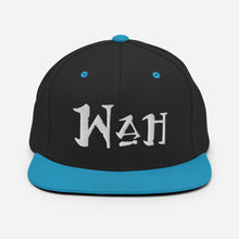 Load image into Gallery viewer, Wah - White Embroidered Snapback Hat
