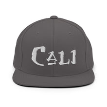 Load image into Gallery viewer, Cali / White Embroidered Snapback Hat
