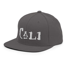 Load image into Gallery viewer, Cali / White Embroidered Snapback Hat
