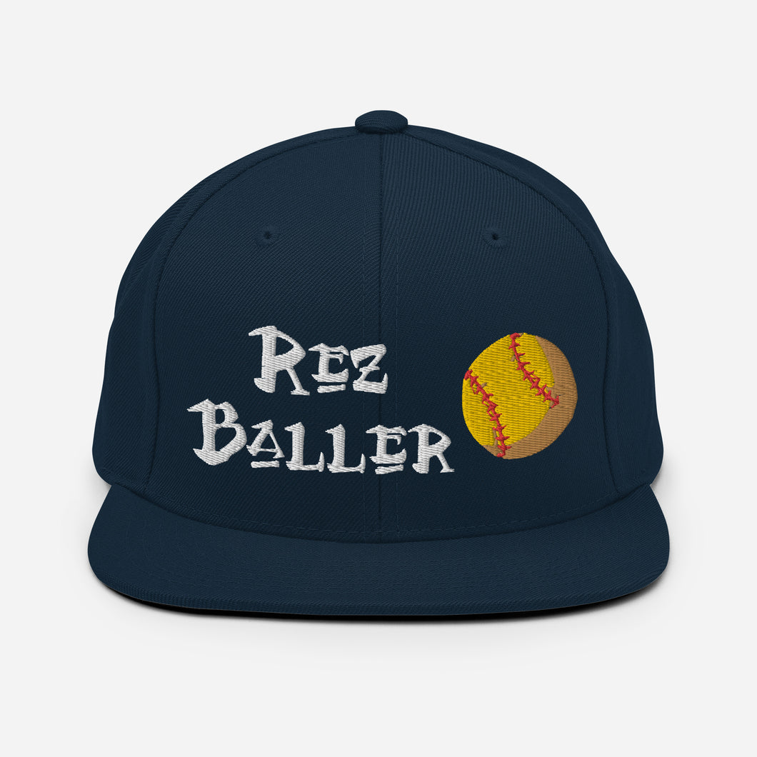 Rez Baller - Softball Embroidered Snapback Hat