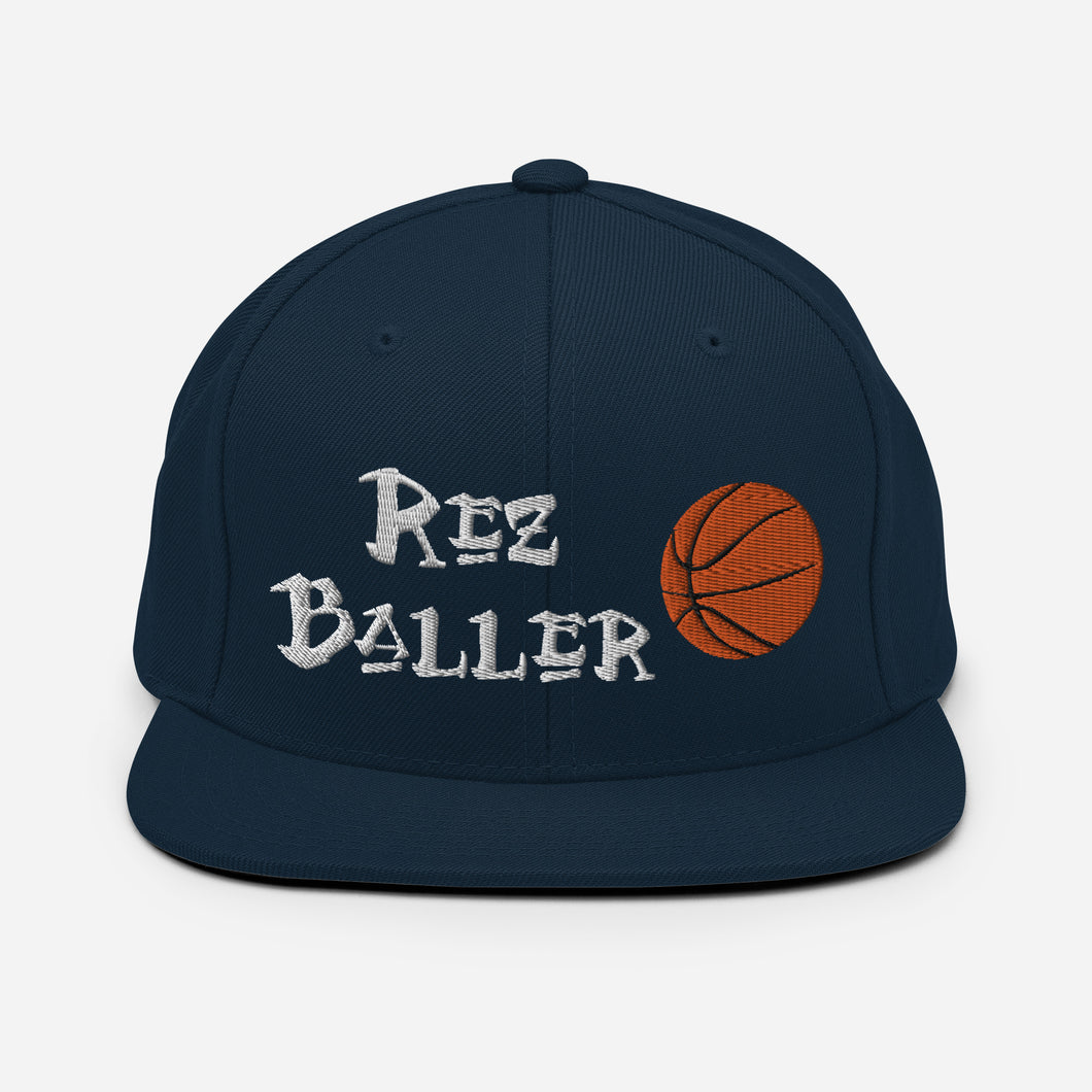 Rez Baller - Basketball Enbroidered Snapback Hat