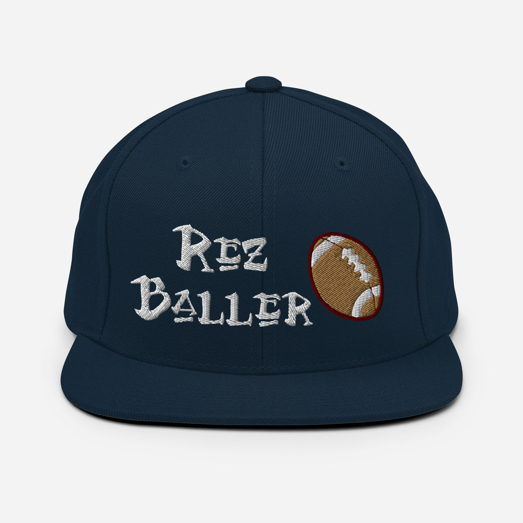 Rez Baller - Football Embroidered Snapback Hat