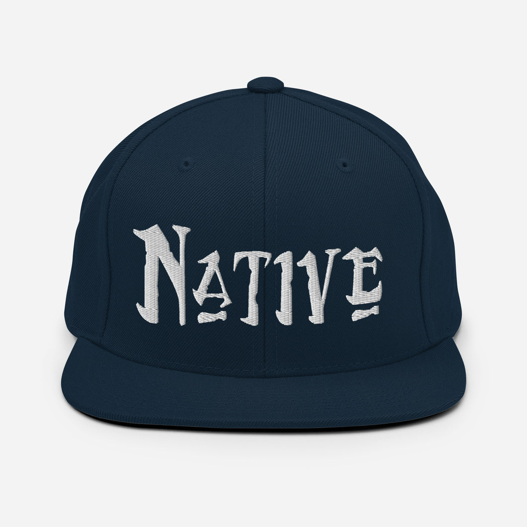 Native - White Embroidered Snapback Hat