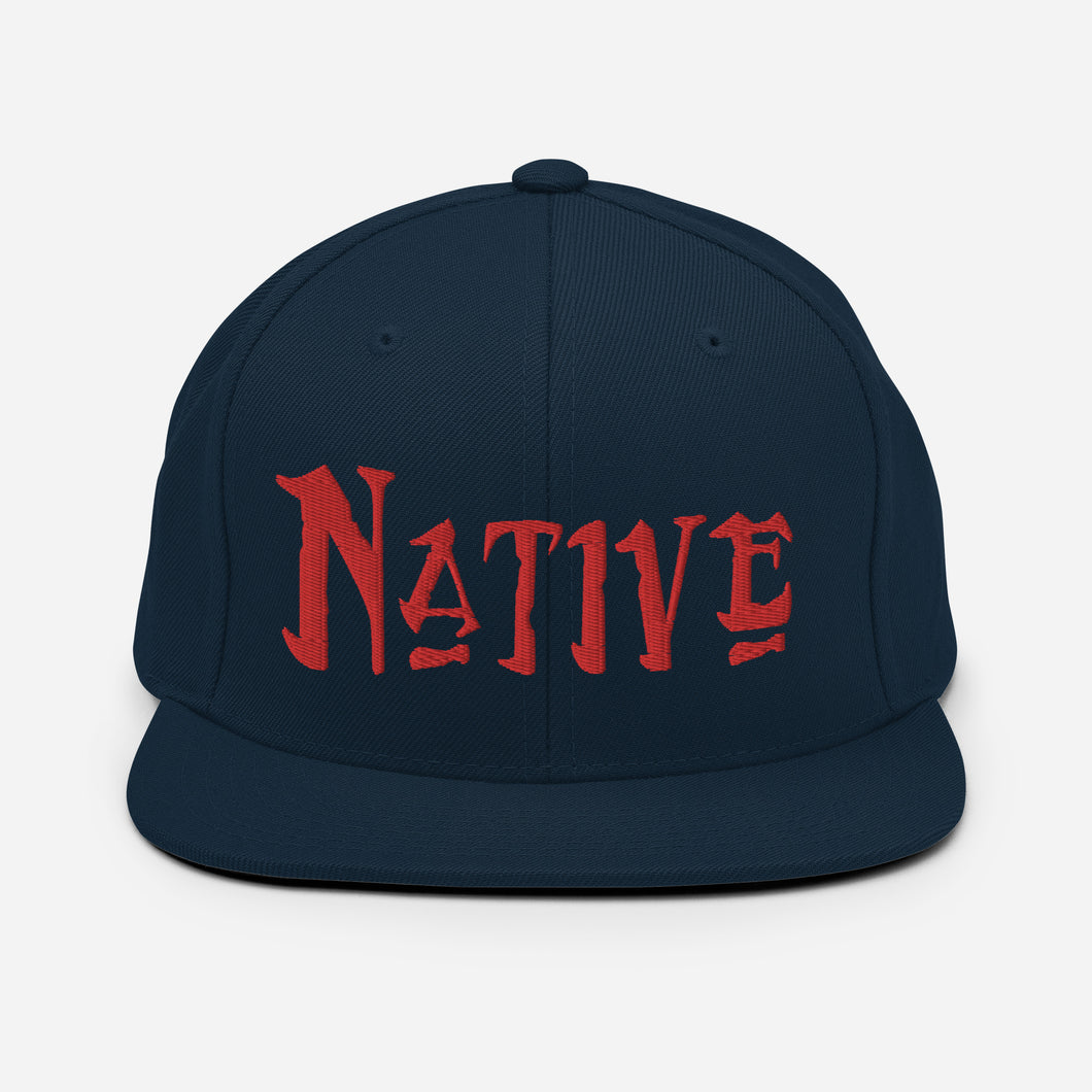 Native - Red Embroidered Snapback Hat