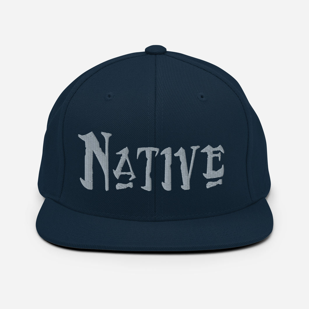 Native - Grey Embroidered Snapback Hat