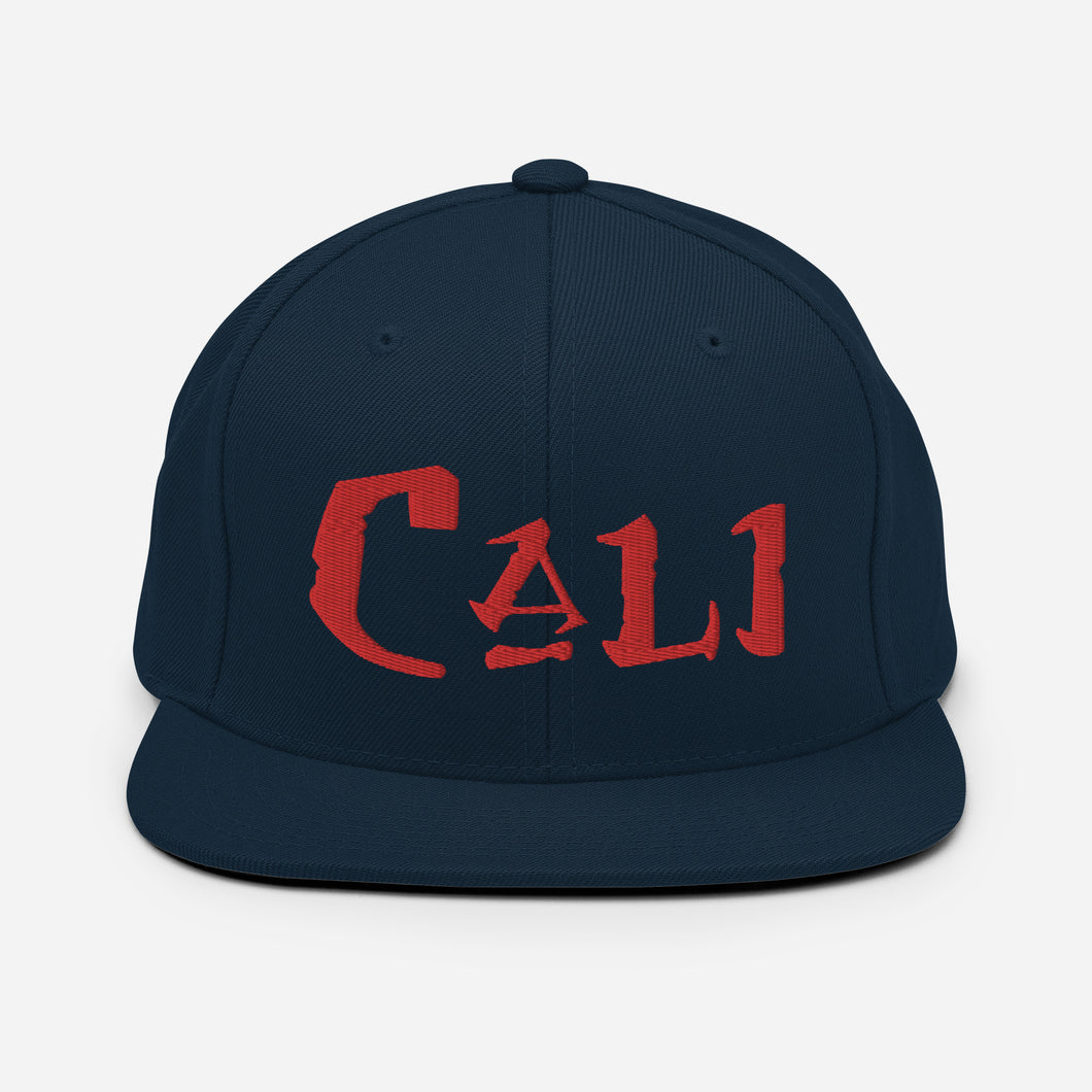 Cali - Red Embroidered Snapback Hat