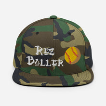 Load image into Gallery viewer, Rez Baller - Softball Embroidered Snapback Hat
