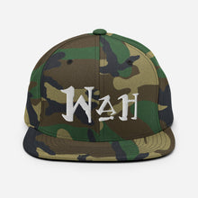 Load image into Gallery viewer, Wah - White Embroidered Snapback Hat
