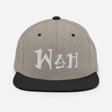 Load image into Gallery viewer, Wah - White Embroidered Snapback Hat
