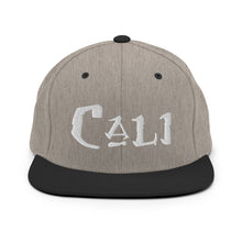 Load image into Gallery viewer, Cali / White Embroidered Snapback Hat
