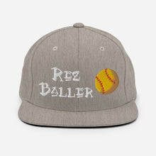 Load image into Gallery viewer, Rez Baller - Softball Embroidered Snapback Hat
