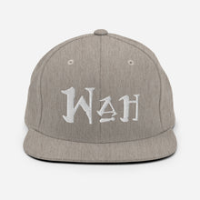 Load image into Gallery viewer, Wah - White Embroidered Snapback Hat
