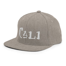 Load image into Gallery viewer, Cali / White Embroidered Snapback Hat
