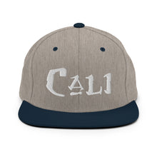 Load image into Gallery viewer, Cali / White Embroidered Snapback Hat
