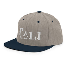 Load image into Gallery viewer, Cali / White Embroidered Snapback Hat
