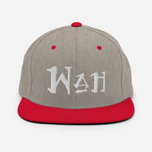 Load image into Gallery viewer, Wah - White Embroidered Snapback Hat
